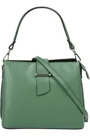 Cluty Henkeltasche, echt Leder, Made in Italy grün