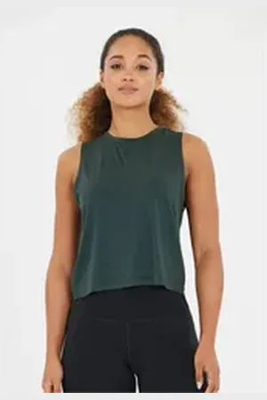 Athlecia Tanktop Pacy in gecropptem Look mit atmungsaktiver Qualität grau|grün 36