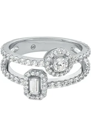 Michael Kors Fingerring Schmuck Geschenk Silber 925 Ring Halo Stacked, MKC1725CZ040, mit Zirkonia (synth) silberfarben 18