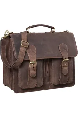 STILORD Aktentasche "Kronos" Aktentasche Herren Lehrertasche braun