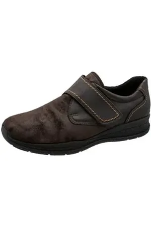 Fischer Markenschuh Paul Klettschuh aus Stretchmaterial / Veloursleder, Einlegesohle herausnehmbar braun 42 EU