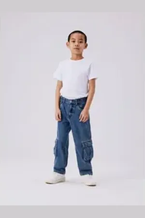 NAME IT Straight-Jeans NKMRYAN ST CARGO JEANS 5910-ZD NOOS blau 164