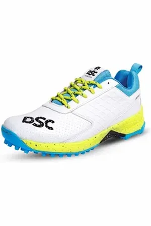 DSC Jaffa 22 Cricket-Schuhe Für Jungen und Männer Schuhe Sneaker (Paketinhalt: 1 Paar Cricket-Schuhe, hochwertigen EVA, Zwischensohle und Einlegesohle, Gummi Spike Sport) Geringes Gewicht, geprägtes Design gelb 43 EU