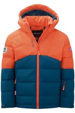 TROLLKIDS Winterjacke Gryllefjord Wasserabweisend, winddicht blau|orange 92