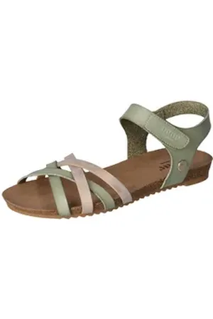 Mustang Shoes Riemchensandale, Sommerschuh, Sandalette, Klettschuh, mit Klettverschluss-Riemchen grün 37 EU