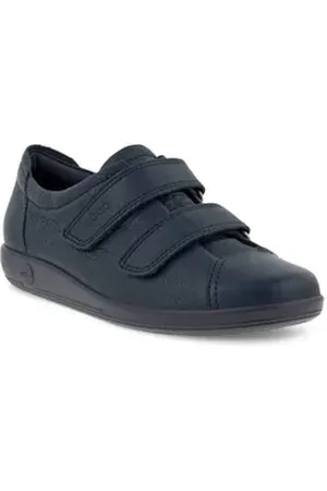 Ecco SOFT 2.0 Klettschuh Halbschuh, Freizeitschuh mit Klettverschlüssen blau 35 EU