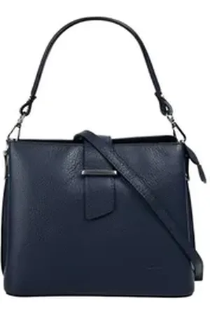 Cluty Henkeltasche, echt Leder, Made in Italy blau