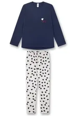 Sanetta Pyjama Mädchen Pyjama Baumwolle (2 tlg) beige|blau|bunt 164