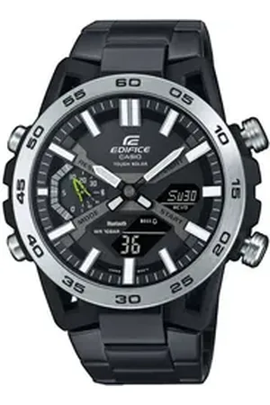 Casio EDIFICE Smartwatch, Solaruhr, Armbanduhr, Herrenuhr, Bluetooth, Stoppfunktion,Phone Finder schwarz