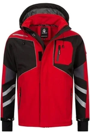 rock creek Softshelljacke Herren Softshelljacke Wanderjacke H-287 auch in Großen Größen erhältlich, mit Kapuze, mit Stehkragen rot 5XL