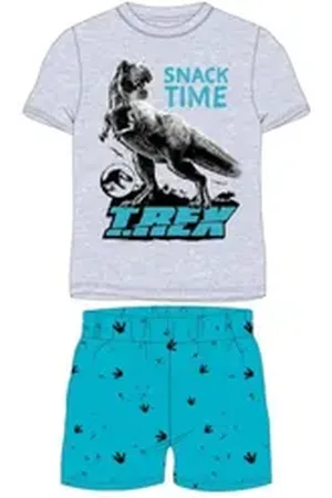 Jurassic World Pyjama Kurzer Pyjama für Jungen ""Snack Time" (Set, 2 tlg) grau 104