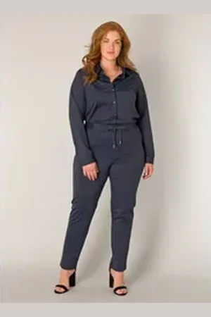 Base Level Stoffhose Liana mit Stretch und Kordelzug, im Jeggings-Style blau 54/56