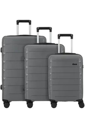 D&N D&N Trolleyset Travel Line, 4 Rollen, (3-teilig, 3 tlg), Polypropylen grau