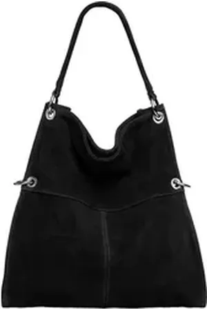 CASPAR Schultertasche TL805 Damen Wildleder Schultertasche schwarz