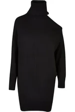 Urban classics Shirtkleid Damen Ladies One Shoulder Knit Dress (1-tlg) schwarz S