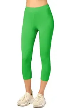Merry Style Leggings Caprihose Damen 3/4 Hose MS10-199 (1-tlg) aus Baumwolle grün XS