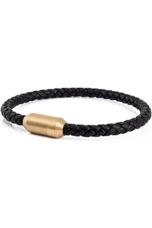 Akitsune Lederarmband Silvus Lederarmband Gold - Schwarz 21,50cm 21,50cm