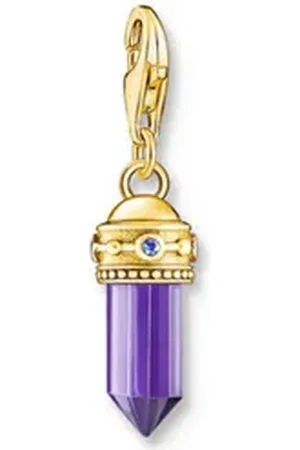 Thomas Sabo Kettenanhänger Damen-Charm 925er Silber Glasstein goldfarben