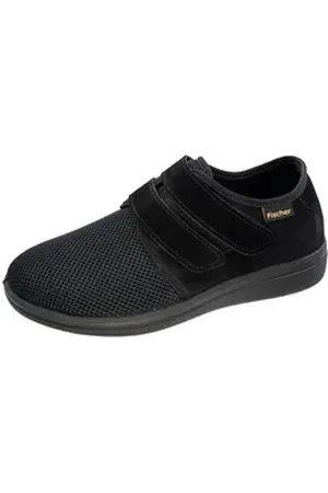 Fischer Markenschuh Bad Wiessee Klettschuh aus Mesh/Velour, mit Frotteefutter, Einlegesohle herausnehmbar schwarz 40 EU