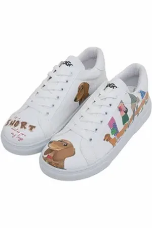 Dogo Damen Ace Sneakers Mini Puppy Vegan Damen Sneaker / Female Sneaker Vegan weiß 36 EU