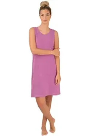 WeWo fashion Damenbademantel 048, Midilänge, Leichtfrottier, leichtes Strandkleid lila XXL