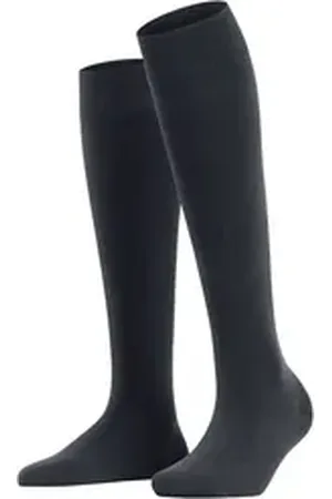 Falke Kniestrümpfe Fine Softness (1-Paar) seidig weiches und leichtes Tragegefühl blau 39-42
