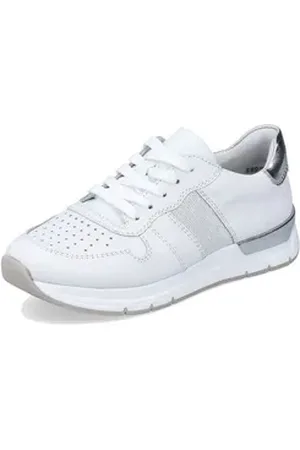 Rieker Damen Halbschuhe Schnürschuh silberfarben|weiß 40 EU
