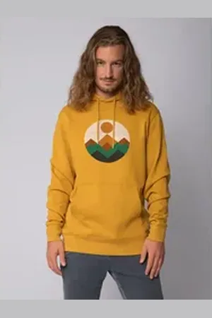 wat? Apparel Hoodie Geometric Landscape 2 gelb S