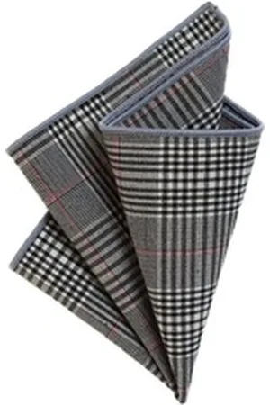 DonDon Einstecktuch Herren Einstecktuch Taschentuch 23 x 23 cm Baumwolle Tweed, (Packung, 1-St), zum Falten, kariert, Tweed-Look grau|schwarz