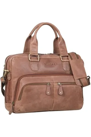 STILORD Laptoptasche "Sheldon" Clevere Aktentasche Herren und Damen Leder braun