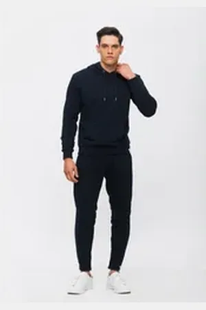 Tom Barron Jogginganzug mit Label-Print, mit Kapuze blau s