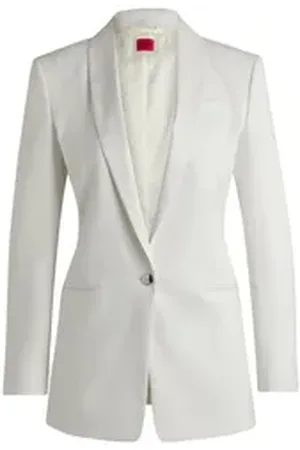HUGO BOSS Jackenblazer Alinue aus schimmerndem Gewebe (1-tlg) weiß 34