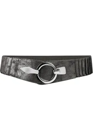 CASPAR Taillengürtel GU300 Damen elastischer breiter Stretch Gürtel silberfarben 83 für Körperumfang 90-110 cm