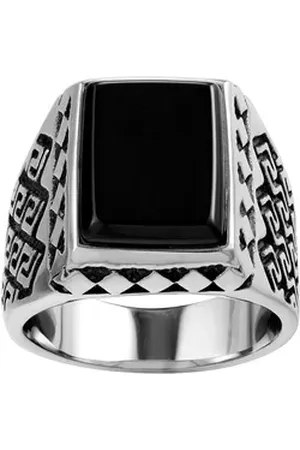 Karisma Fingerring Männer Edelstahl 316L Männer Ring - Agate Achat Stein Schwarz - RHC96 60