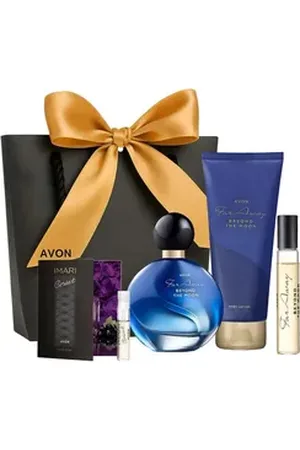 Avon Eau de Parfum FAR AWAY BEYOND THE MOON 50 ml, Taschenspray 10 ml, Körperlotion, 5-tlg., Langanhaltender Duft, Belle-de-Nuit-Blüte