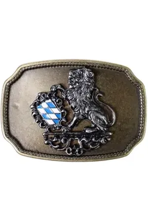 Fronhofer Gürtelschnalle 18208 (1-St) Trachten Gürtelschnalle Bayerisches Wappen, Löwe, Schnalle 4 cm goldfarben