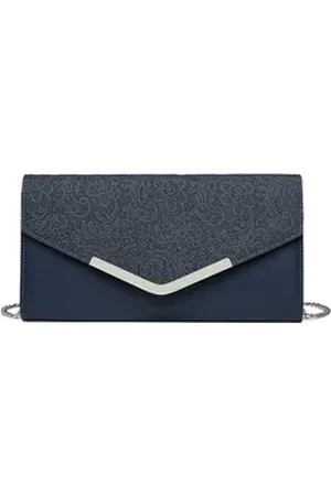 MISS LULÙ Abendtasche Elegante Clutch Bag mit Kette für Damen als Umhängetaschen-Modell blau