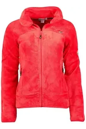 Geographical Norway Fleecejacke Damen Fleecejacke Teddy Fleece Winter Jacke mit Stehkragen, in Unifarbe, kuschelig rot XL (42)