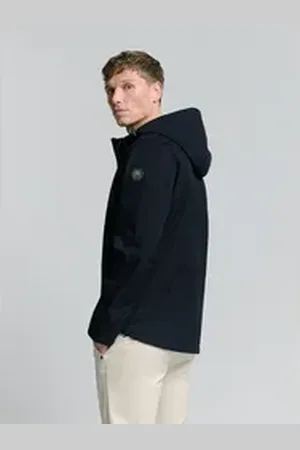 No Excess Kurzjacke Jacke mit Kapuze Jacket Mid Long Hooded blau L