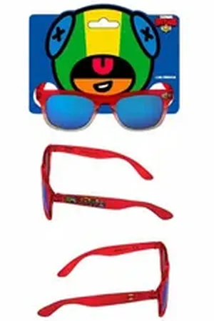 Brawl Stars Sonnenbrille für Kinder – Coole Sonnenbrille für kleine Fans rot Dünne Rahmen