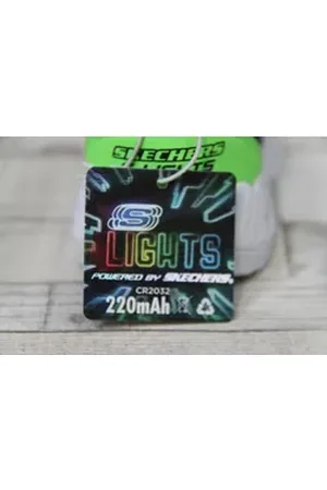 Skechers Jungen Klett-Halbschuh schwarz-neongrün mit Blinklicht Klettschuh 26