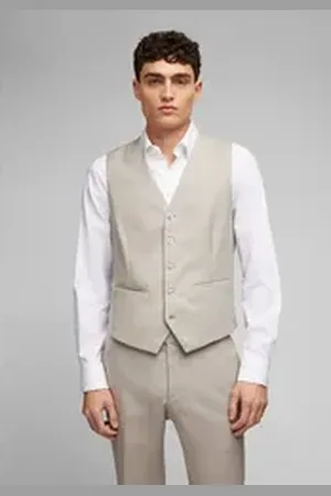 Daniel Hechter Anzugweste WAISTCOAT LEISURE (1-tlg) Aus mikrostrukturiertem Stretchstoff beige 56