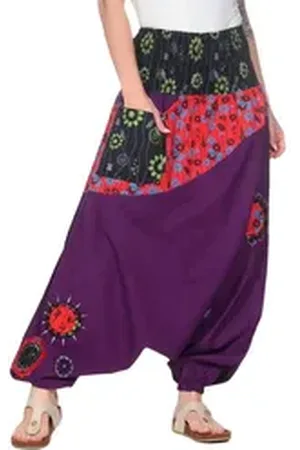 Kunst und Magie Haremshose Bunte Haremshose Baumwolle Goa IBIZA Strandhose Hippie Wellnesshose lila