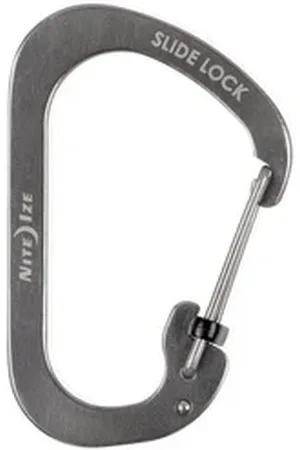 Nite Ize Karabiner SlideLock Mini Karabiner Schlüsselanhänger, Schnapp Haken Edelstahl bunt|silberfarben 5 cm x 7,8 cm x 1,5 cm