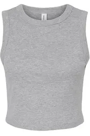 Bella + Canvas Crop-Top 1er/2er Pack - Bauchfreies Damen Tank Top / Cropped Shirt (2-tlg) Gr. XS bis XXL- Stretch-Passform grau XL