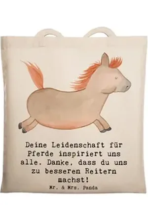 Mr. & Mrs. Panda Tragetasche Reitsport Trainerin Inspiration - Transparent - Geschenk, bessere Men (1-tlg), Lange Tragegriffe