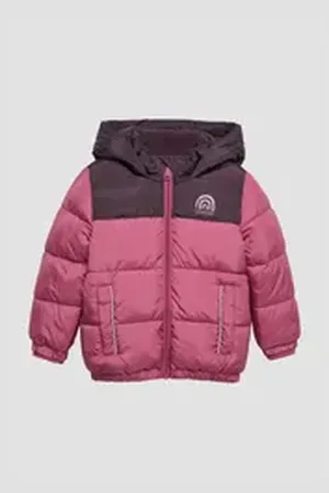 QS by s.Oliver Funktionsjacke Wattierte Jacke mit Glitzer-Print und Fleecefutter Kontrast-Details 110