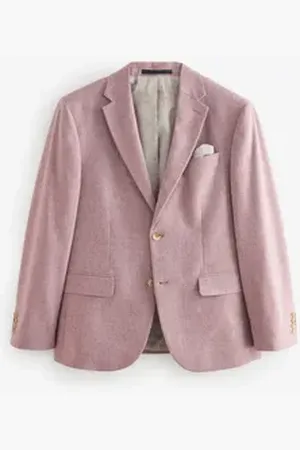 Next Baukastensakko Regular-Fit-Anzugsakko aus Nova Fides Wollmix (1-tlg) rosa 50 (GB: 40R)