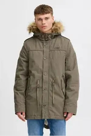 INDICODE Parka IDPulsoor Winterjacke mit abnehmbarem Kunstfellkragen grün M