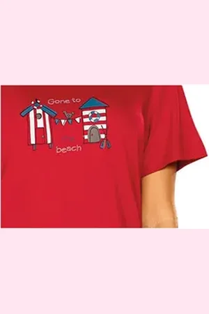Comtessa Nachthemd Comte Kids (Set, 1-tlg., 1-teilig) Mädchen Sleepshirt Pyjama Kurzarm Baumwolle lila|rot 128